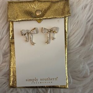 Simply Southern gold bow earrings